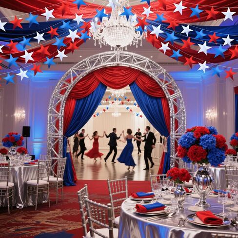 60 Pcs 6 Inch Stars Cutouts, Double Printed Paper Star Decorations for Independence Day Bulletin Board Decor School Classroom DIY Craft Projects Supplies (Red, Blue, Silver) in Saudi Arabia