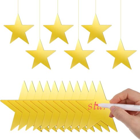 48 Pcs 6 Inch Gold Star Cutouts Double Printed Paper Gold Cutouts Glitter Star Decor Decoration Cardboard Red Carpet Party Supplies for Bulletin Boards Christmas Weddings in Saudi Arabia