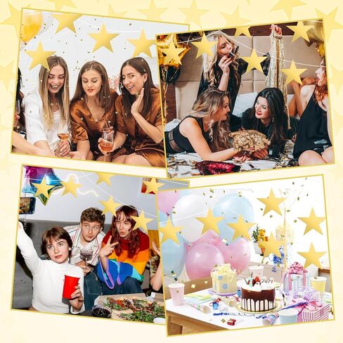 48 Pcs 6 Inch Gold Star Cutouts Double Printed Paper Gold Cutouts Glitter Star Decor Decoration Cardboard Red Carpet Party Supplies for Bulletin Boards Christmas Weddings in Saudi Arabia