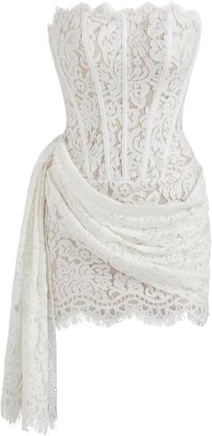 CIDER Lace Corset Dress Strapless Tie Back Mini Bodycon Cocktail Party Dress in Saudi Arabia