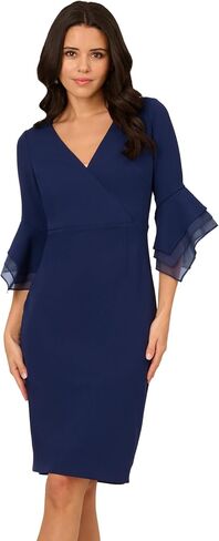 Adrianna Papell Women's Crepe Combo Midi Dress in Saudi Arabia