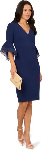 Adrianna Papell Women's Crepe Combo Midi Dress in Saudi Arabia