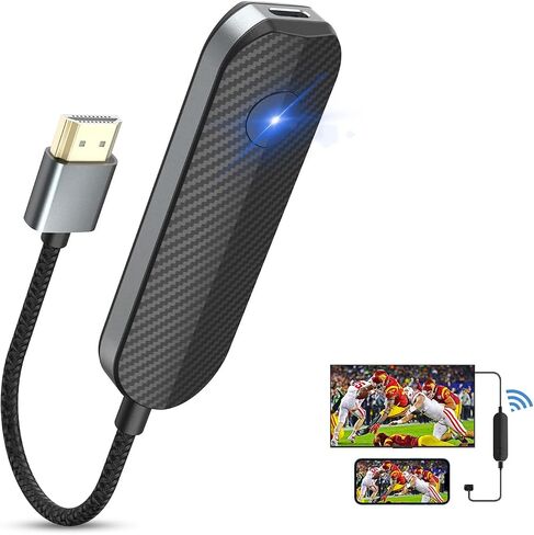 Wireless HDMI Transmitter and Receiver,Plug and Play Portable 2.4G/5G Streaming Wireless HDMI Extender Kit Media,4K Decoding,1080P Output for Video for Laptop,Netfix,Projector,HDTV,No App/Bluetooth in Saudi Arabia