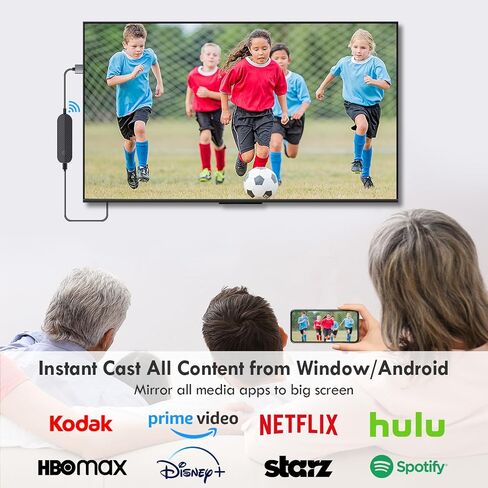 Wireless HDMI Transmitter and Receiver,Plug and Play Portable 2.4G/5G Streaming Wireless HDMI Extender Kit Media,4K Decoding,1080P Output for Video for Laptop,Netfix,Projector,HDTV,No App/Bluetooth in Saudi Arabia