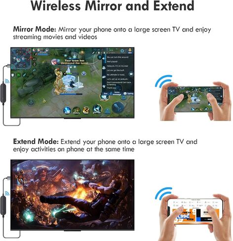 Wireless HDMI Transmitter and Receiver,Plug and Play Portable 2.4G/5G Streaming Wireless HDMI Extender Kit Media,4K Decoding,1080P Output for Video for Laptop,Netfix,Projector,HDTV,No App/Bluetooth in Saudi Arabia