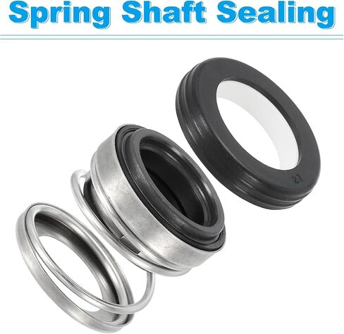 PATIKIL Mechanical Shaft Seal Replacement, 3 Pack 108-14 Ceramic Carbon Ring Sealing Shaft Spring Kit for Water Pump Oil Cylinder, Black Silver, 0.55" (14mm) in Saudi Arabia