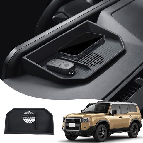 Central Control Silicone Storage Box for 2024 2025 Toyota Land Cruiser 250 1958 Prado Lc250 Seat Gap Storage Box Wireless Charging Silica Gel Pad Modification 2025 Land Cruiser Accessories (Black) in Kuwait