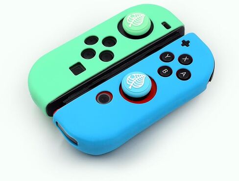 PERFECTSIGHT Switch Thumb Grips, Cute Joystick Caps for Nintendo Switch, 4 PCS Thumbstick Cover for Switch Lite, Switch OLED, Analog Stick Button Cover for NS Joycon Controller (Yellow+Pink) in Kuwait