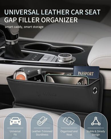 FLORICH Car Seat Gap Filler Organizer, Premium Leather Car Gap Filler for Car, Car Seat Organizer and Storages Between Seat Car Gap Filler Universal Fit for Car SUV Truck in Saudi Arabia