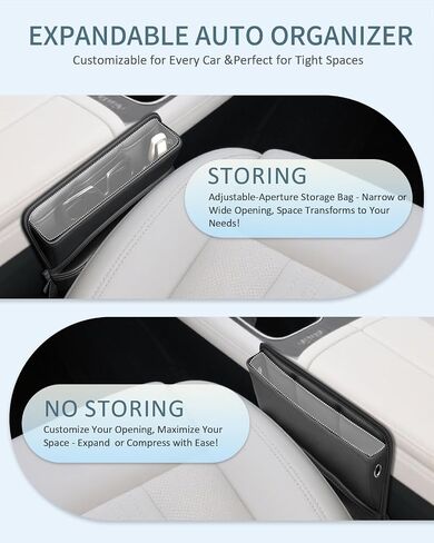 FLORICH Car Seat Gap Filler Organizer, Premium Leather Car Gap Filler for Car, Car Seat Organizer and Storages Between Seat Car Gap Filler Universal Fit for Car SUV Truck in Saudi Arabia