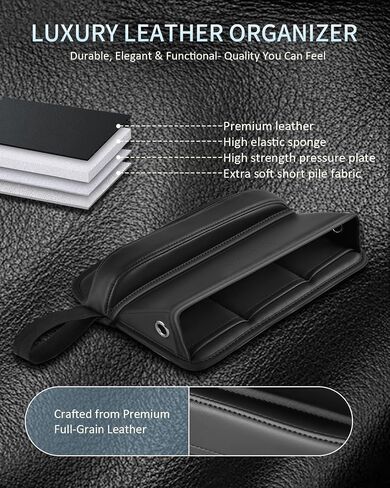 FLORICH Car Seat Gap Filler Organizer, Premium Leather Car Gap Filler for Car, Car Seat Organizer and Storages Between Seat Car Gap Filler Universal Fit for Car SUV Truck in Saudi Arabia