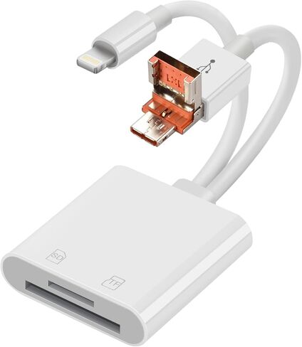 5 في 1 قارئ بطاقة الذاكرة ، محول بطاقة الذاكرة من النوع C المعتمد من MFI لنظام التشغيل Mac و iPad Pro Air Mini و USB C و USB مع فتحات بطاقة Micro SD & SD ، يدعم SD/Micro SD/SDHC/SDXC/MMC in Kuwait