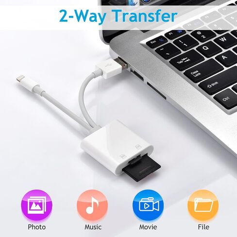 5 في 1 قارئ بطاقة الذاكرة ، محول بطاقة الذاكرة من النوع C المعتمد من MFI لنظام التشغيل Mac و iPad Pro Air Mini و USB C و USB مع فتحات بطاقة Micro SD & SD ، يدعم SD/Micro SD/SDHC/SDXC/MMC in Kuwait