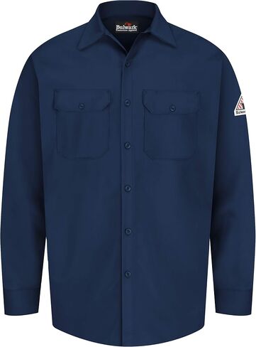 Bulwark Fr Men's Flame Resistant 7 Oz Cotton Shirt مع تنفيس الأكمام in Saudi Arabia
