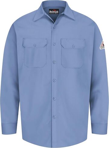 Bulwark Fr Men's Flame Resistant 7 Oz Cotton Shirt مع تنفيس الأكمام in Kuwait