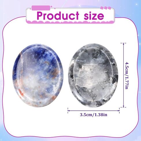 حجر قلق الإبهام لشفاء القلق، قطعتان من البلورات الطبيعية مجموعات منحوتة يدويًا من حجر الجمشت المنزلي ديكور داخلي من الحجر الطبيعي لعلاج القلق والتوتر in Saudi Arabia