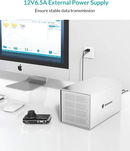 Yottamaster 4 Bay External Hard Drive Enclosure, Aluminum USB3.0 3.5" HDD Enclosure for 3.5 & 2.5 Inch SATA HDD/SSD, Support 72TB(4x18TB) Direct Attached Storage DAS, Non-RAID [PS400U3] in Saudi Arabia