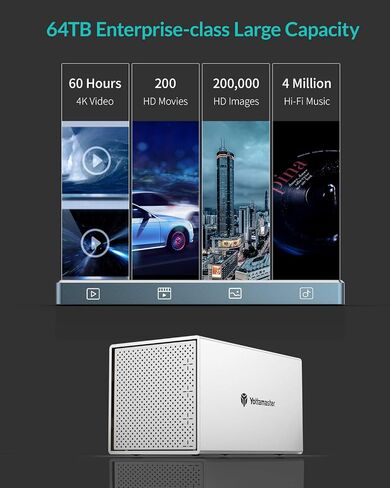 Yottamaster 4 Bay External Hard Drive Enclosure, Aluminum USB3.0 3.5" HDD Enclosure for 3.5 & 2.5 Inch SATA HDD/SSD, Support 72TB(4x18TB) Direct Attached Storage DAS, Non-RAID [PS400U3] in Saudi Arabia