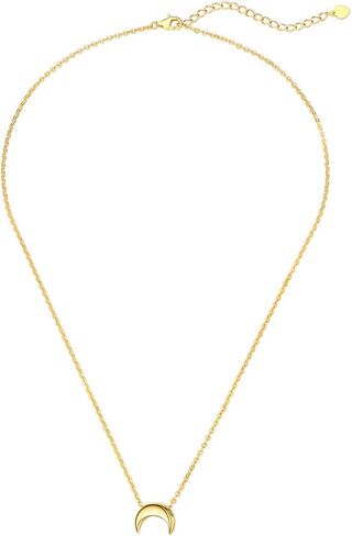 Silvora 925 Sterling Silver Pendant Necklace Dainty Heart/Moon/Star/Round Charms Necklace for Women, Silver/Gold/Rose Gold in Saudi Arabia