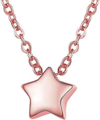 Silvora 925 Sterling Silver Prendant Netclace Dainty Heart/Moon/Star/Round Darlace Necklace for Women ، Silver/Gold/Rose Gold in Saudi Arabia