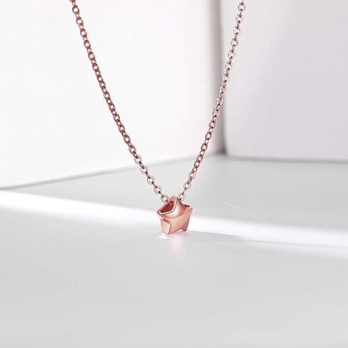 Silvora 925 Sterling Silver Prendant Netclace Dainty Heart/Moon/Star/Round Darlace Necklace for Women ، Silver/Gold/Rose Gold in Saudi Arabia