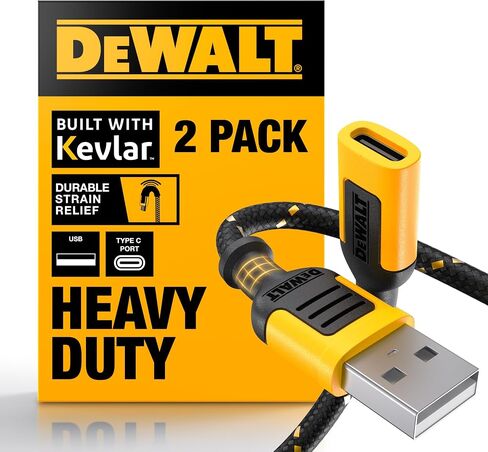 DEWALT MALE TYPE C to FEMALE USB A 3 INCH ADAPTER 2 PACK in Kuwait