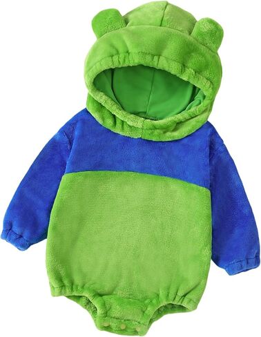 woshilaocai Baby Halloween Costume Boy Girl Animal Monster Hooded Romper Toddler Warm Costumes in Kuwait