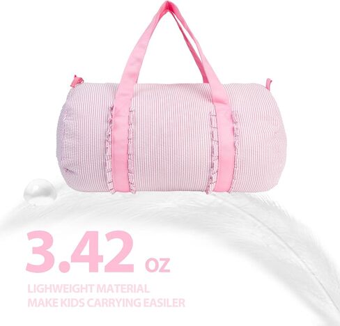 MT WORLD Pink Ballet Bags for Girls Ruffle Kids Overnight Duffle Bag Seersucker Personalized Dance Bag with Name Weekender Bag Custom Small Duffle Bag for Travel School Sleepover in Saudi Arabia