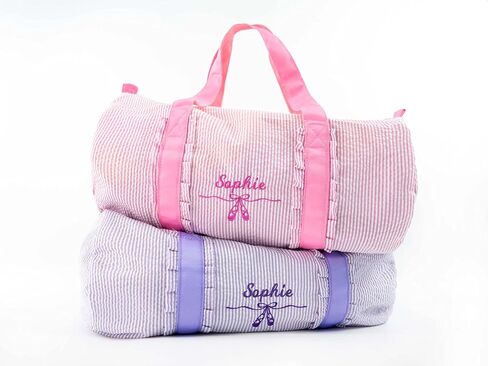 MT WORLD Pink Ballet Bags for Girls Ruffle Kids Overnight Duffle Bag Seersucker Personalized Dance Bag with Name Weekender Bag Custom Small Duffle Bag for Travel School Sleepover in Saudi Arabia