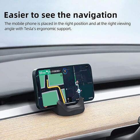 Dashboard Phone Mount for Tesla Model 3 Y Car Cell Phone Holder Silicone Non-Slip Phone Stand Compatible with All Smartphones (for 24-25 Model 3 Highland & 25 Model Y Juniper) in Saudi Arabia