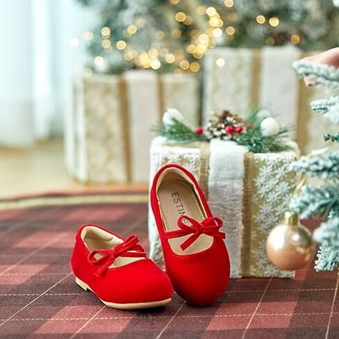 Estine Mary Jane Flats for Toddler Girls Little Kids Grity Dress Princess Wedding Ballet Shoes in Kuwait
