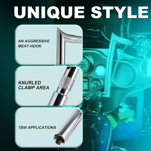MoKitDora 12" Pre-Wired Handlebar Switch Control Kit 1-1/4" Ape Hanger 1" Clamp for 1996-2006 Harley Sportster/Dyna/Softail(Except Softail Springer)/Road King, Chrome in Saudi Arabia