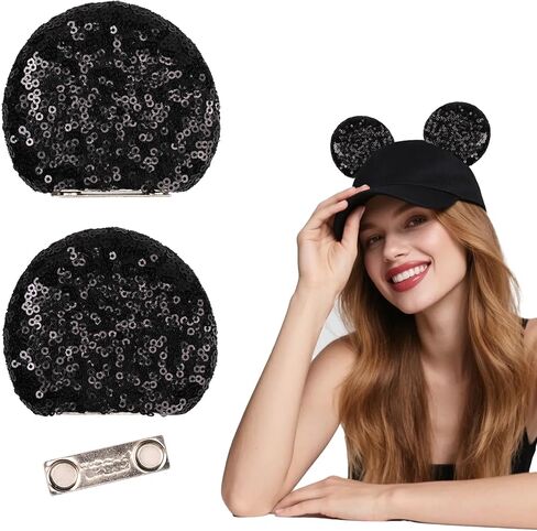 Magnetic Mouse Ears for Cap Hat Beret Bucket Hat - 3.5'' Clip Mouse Ears for Boys Girls Costume Outfits in Kuwait