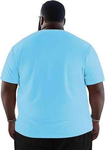 Men's 3XL-8XL Big and Tall T-Shirts Casual Stretch Short-Sleeve Tee for Men in Kuwait