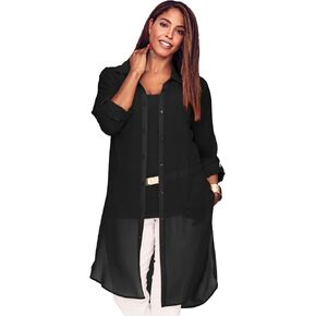 Jessica London Women's Plus Size Sheer Georgette Mega Tunic in Saudi Arabia