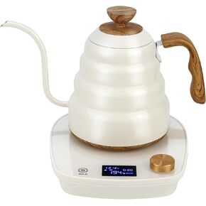 Gooseneck Electric Kettle, Intelligent Temperature Control, Quick Heating, Stainless Steel Inner, for Pour Over Coffee, Brew Tea, Boil Hot Water, 1000W 900ml (Black) in Saudi Arabia