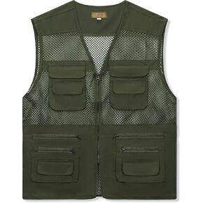 AOTORR Men's Utility Fishing Vest Lightweight Outdoor Work Safari Travel Multi Pockets Waistcoat Jacket in Saudi Arabia