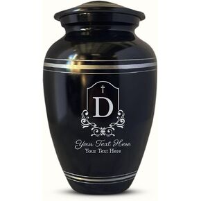 Personalized Custom Photo Human Cremation Urn for Adult Ashes Engraved Aluminum Cremation Vessel with Full Color Photo | 10.35" x 6.75" Urn for Human Remains Up to 200 Lbs | Spotted Black in Saudi Arabia