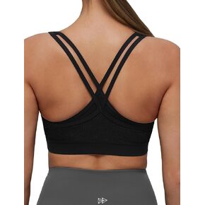 Yvette Women's Sports Bra Breathable Yoga Bra with Jacquard Back Panel & Cross Straps for Fitness,Gym in Kuwait