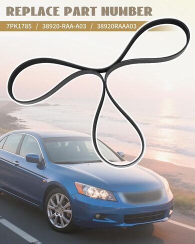 Serpentine Drive Belt Fit for Honda Accord 2.4L 2003 2004 2005 2006 2007, Serpentine Belt Tool Replacement 7PK1785, 38920-RAA-A03, 38920RAAA03 in Saudi Arabia