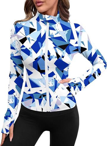 Avoogue Women خفيفة الوزن سترة نشطة كاملة zip تجريب يدير اليوغا ألعاب رياضية رياضية مع جيوب in Kuwait