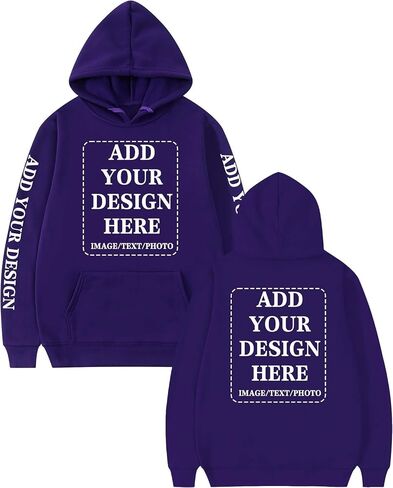 Custom Hoodie for Men Women Design Your Own Personalized Image Text Logo Fleece Sweatshirt in Kuwait