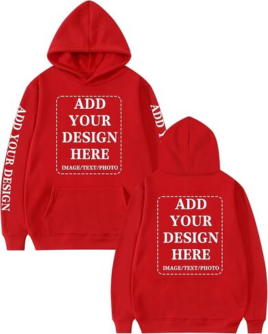 Custom Hoodie for Men Women Design Your Own Personalized Image Text Logo Fleece Sweatshirt in Kuwait