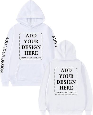 Custom Hoodie for Men Women Design Your Own Personalized Image Text Logo Fleece Sweatshirt in Kuwait