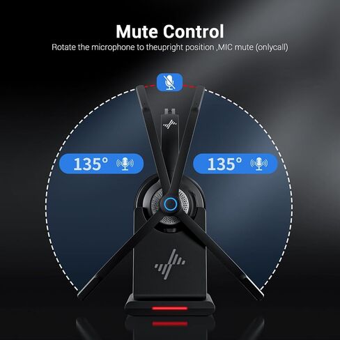 Bluetooth Wireless Headset with Mic for Work, Bluetooth 5.2, Advanced Noise-Cancelling Microphone, Calls Clear - Comfortable Over-Ear Headphones for PC, Laptop, iPhone, Android, Zoom, Office in Saudi Arabia
