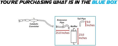 Northeastern Exhaust | Exhaust Rear Muffler, Tail Pipe and Extension Pipe Compatible for Toyota Matrix 2009-2013 1.8L | Pontiac Vibe 2009-2010 2.4L | Free Gasket, Clamps and Spring Bolt Kit Included in Saudi Arabia