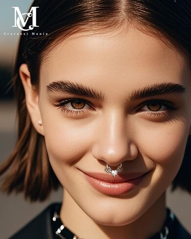 CM Crareesi Mania Heart Septum Ring 16g الحاجز المجوهرات 316L من الفولاذ المقاوم للصدأ الفولاذ الفراشة in Saudi Arabia