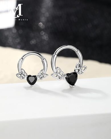 CM Crareesi Mania Heart Septum Ring 16g الحاجز المجوهرات 316L من الفولاذ المقاوم للصدأ الفولاذ الفراشة in Saudi Arabia