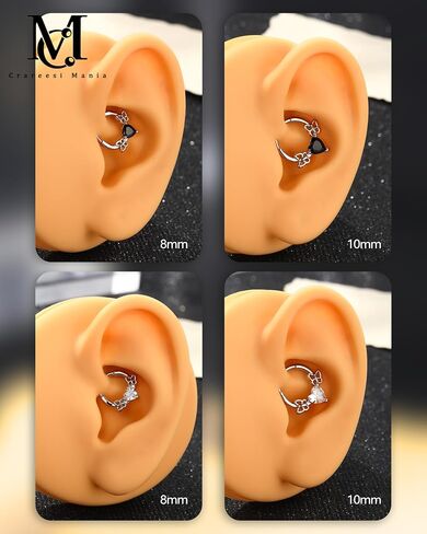 CM Crareesi Mania Heart Septum Ring 16g الحاجز المجوهرات 316L من الفولاذ المقاوم للصدأ الفولاذ الفراشة in Saudi Arabia