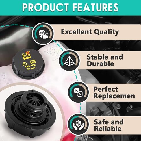 2 Pcs DG93-8101-AA Coolant Reservoir Caps Replacement for Ford Fiesta, Focus, Mondeo, Transit, Edge, F-150 & Lincoln Models in Saudi Arabia